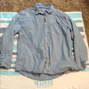 Men’s Light Blue Striped Button-Up Shirt size XL